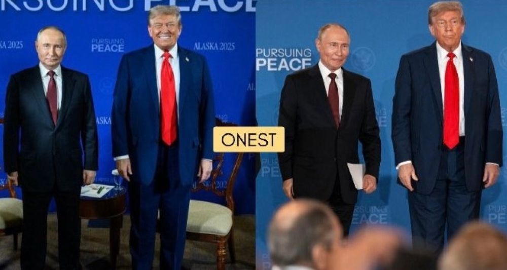 Photos Poutine et Trump avant / après leur réunion en Alaska. L'un sourit, l'autre pas, mais ce n'est pas le même.