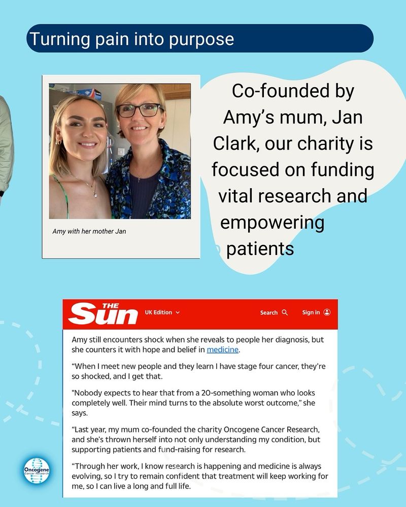 These cards show case The Aun’s news coverage on the rising incidents of cancer in young people. It features the story of a young lady called Amy, who was diagnosed with stage four lung cancer at the age of 20. It also mentions her mother, Jan who co-founded our charity and campaigns for patient empowerment, advocacy and more lung cancer research funding 
