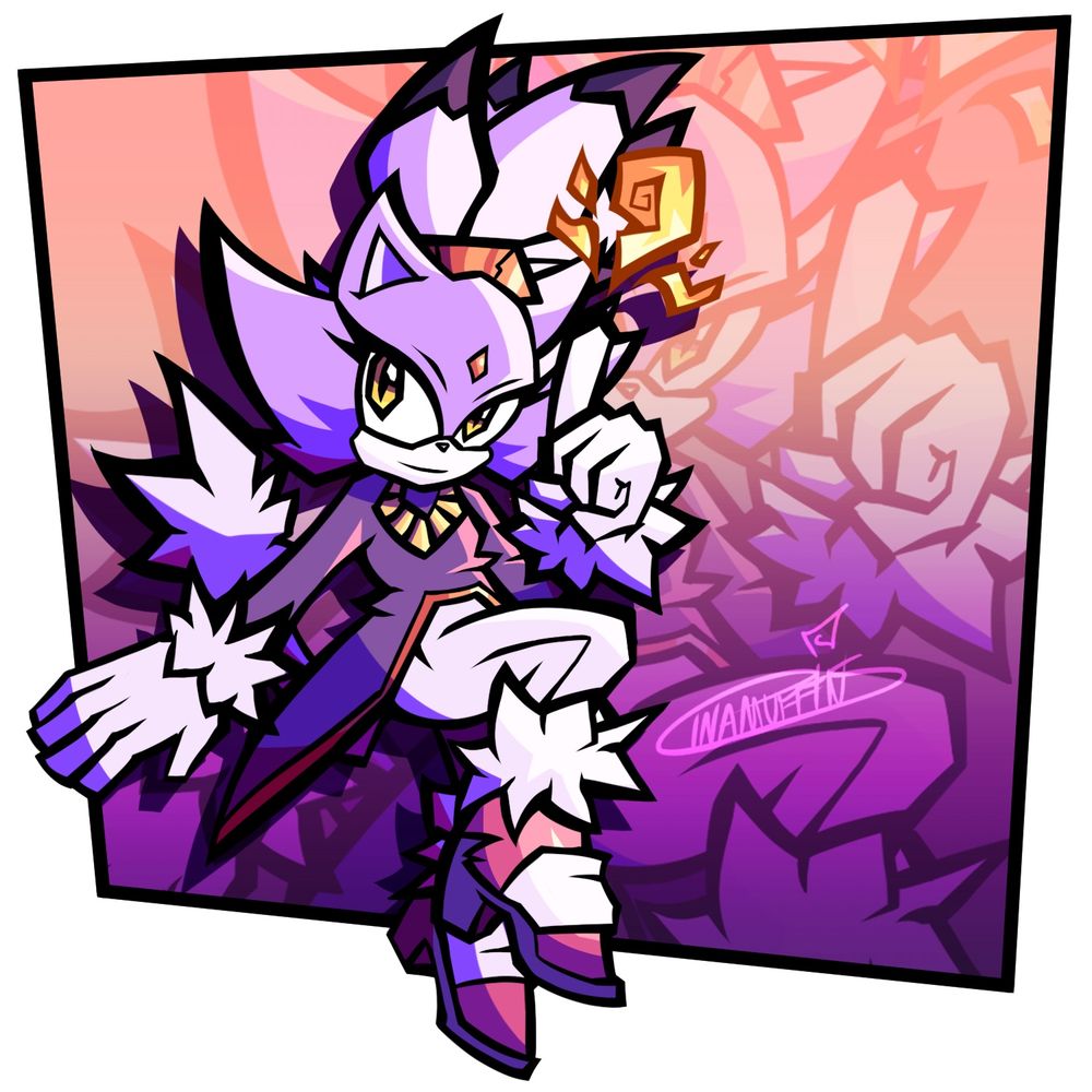 Blaze the Cat lighting a flame