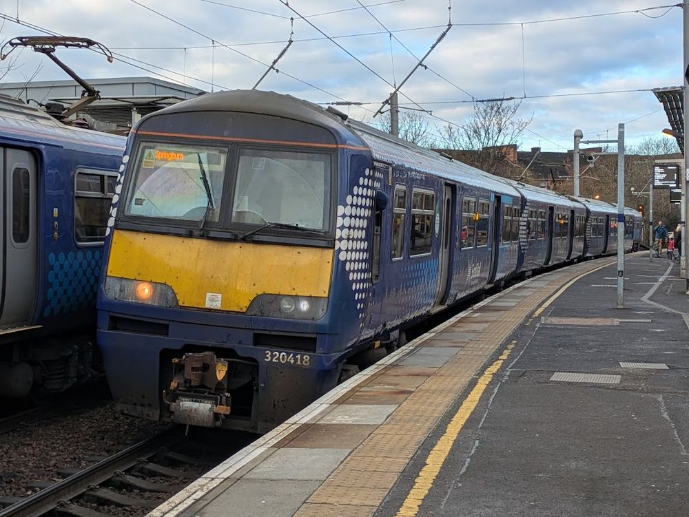 A Scotrail class 320 train at Partick