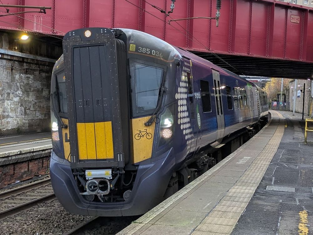 A class 385 Scotrail train at Motherwell