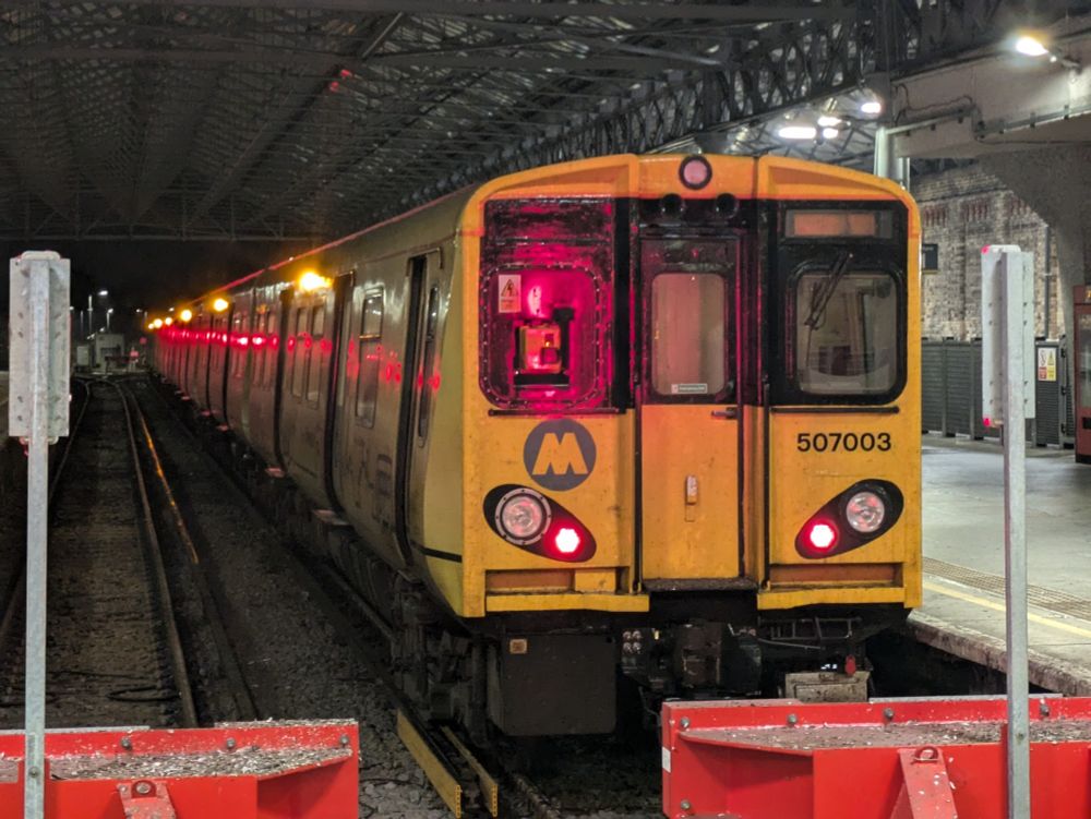 A class 507 train at Southport station 