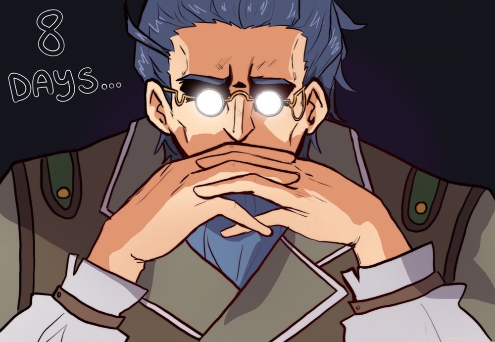 Professor Alba doing the iconic Gendo Ikari pose, I TRIED OKAY AND I already forgot why i did thought of this dumb idea….