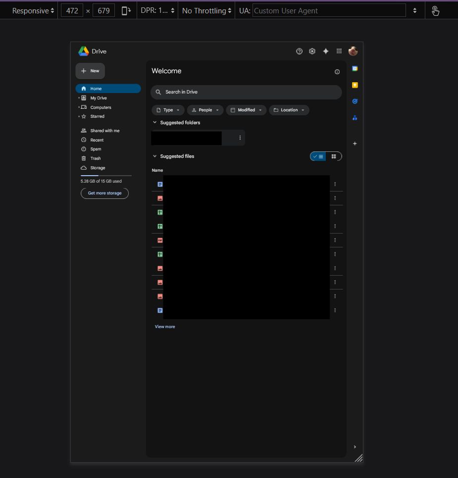 Google Drive making everything tiny