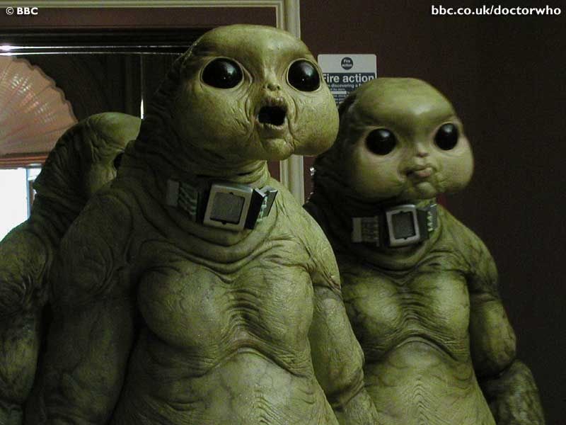 3 Slitheen from Doctor Who: Aliens of London/World War Three