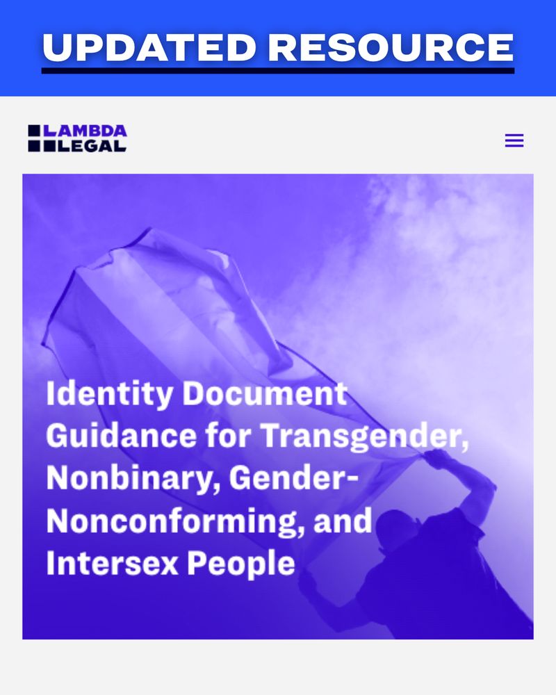 Screenshot of website featuring “Identity Document Guidance for Transgender, Nonbinary, Gender-Nonconforming, and Intersex People” guide.