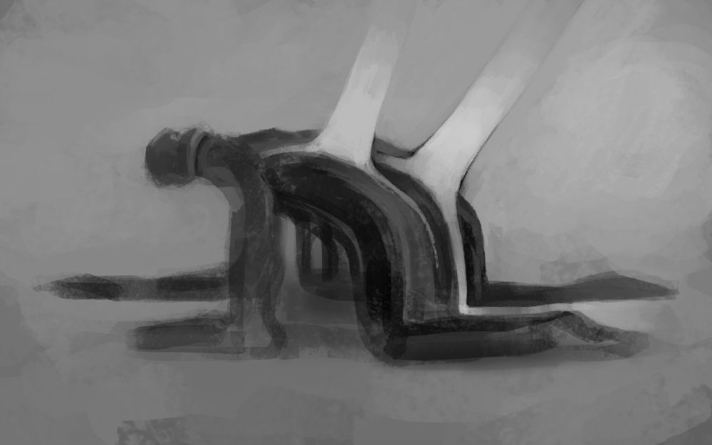 1. black and white initial sketch