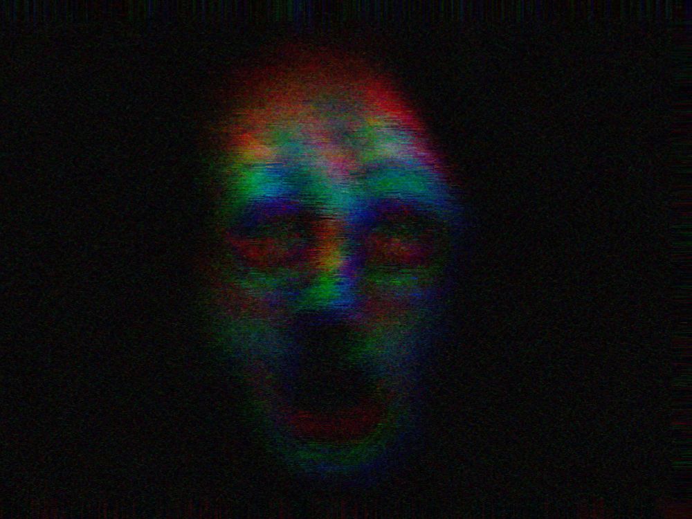 the first painting but with more noise and slight chromatic aberration