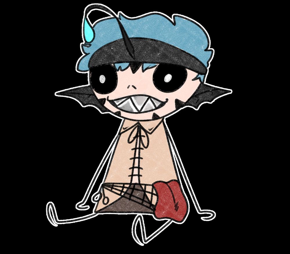 chibi fish man wearing brown 