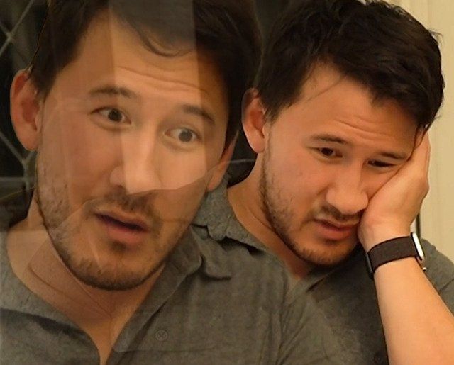 markiplier looking distraught twice, one version is transparent on the left