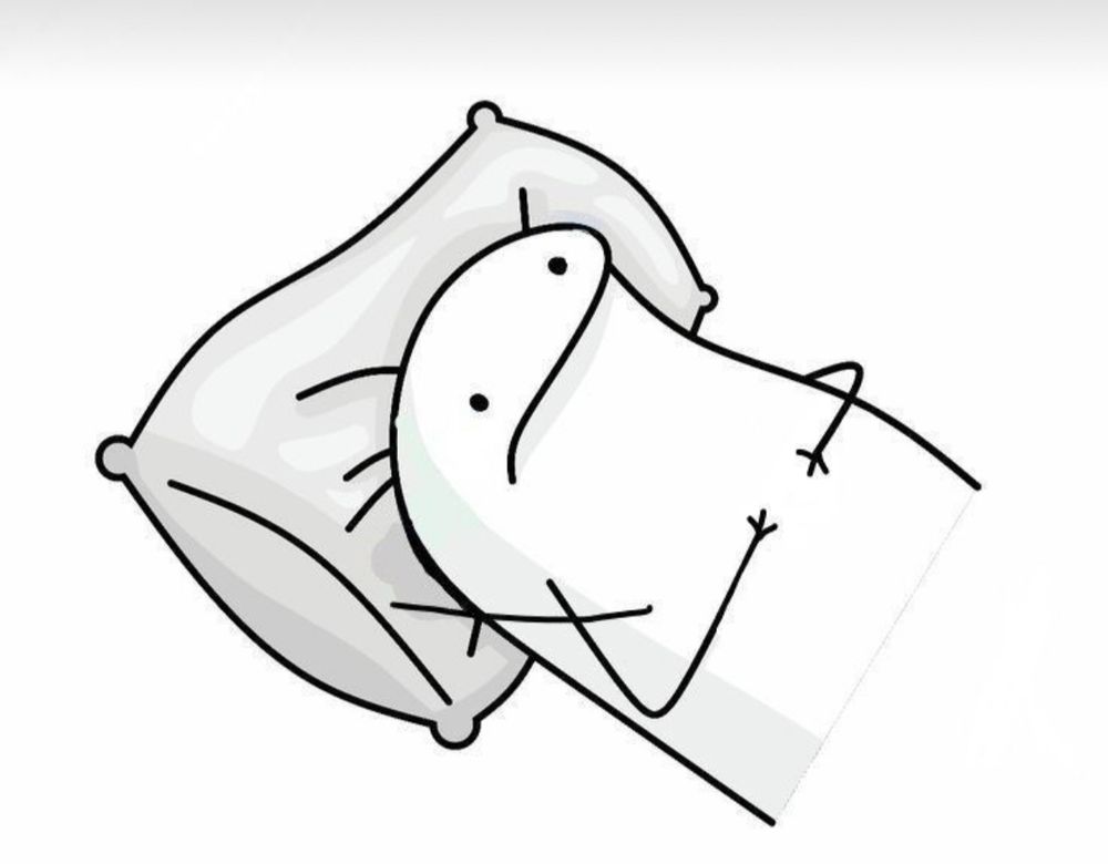 A stick person lying very awake in bed, I think they are looking worried and anxious 