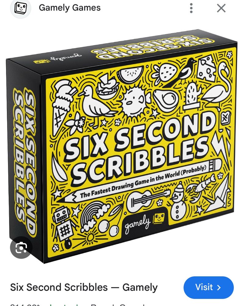 A game called six second scribbles in which you try to draw as many of a specific category of things within a minute and then other players have to guess them, it was good silly fun 