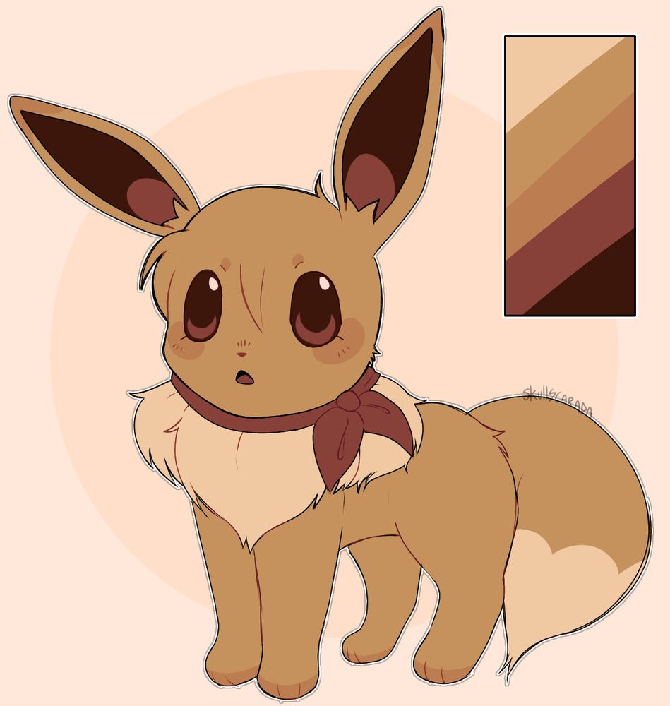A reference image of Hazel - an eevee oc