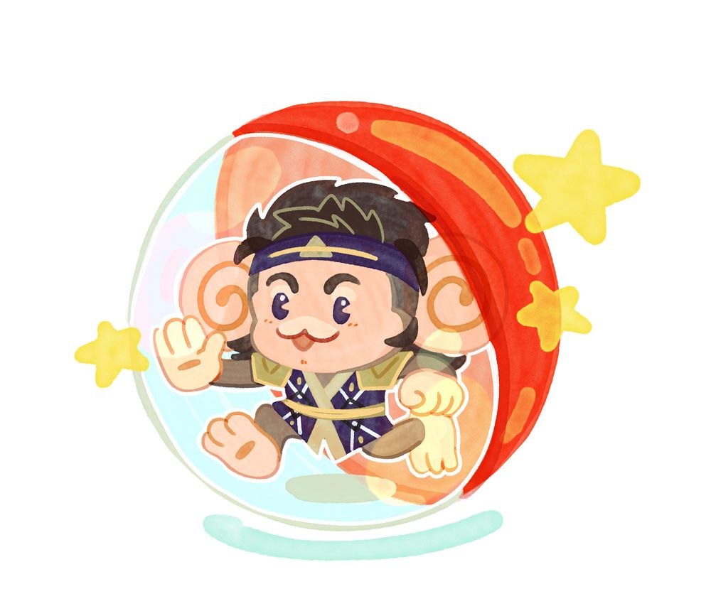 drawing of Speedball Mike Bailey as a character from Super Monkey Ball