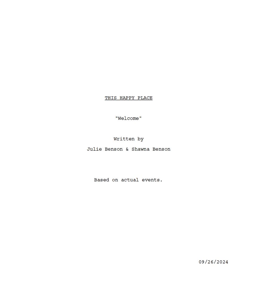 This Happy Place script cover page.