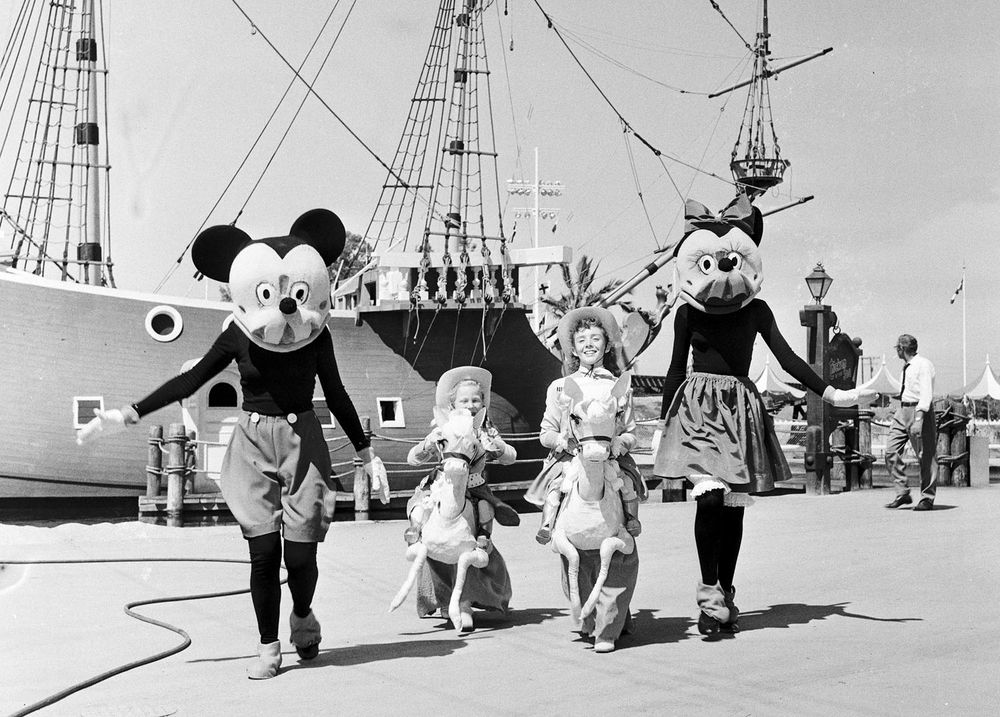 Ice Capades Mickey and Minnie costumes (scary).