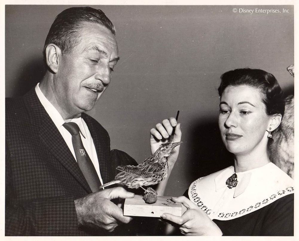 Walt Disney and Harriet Burns.