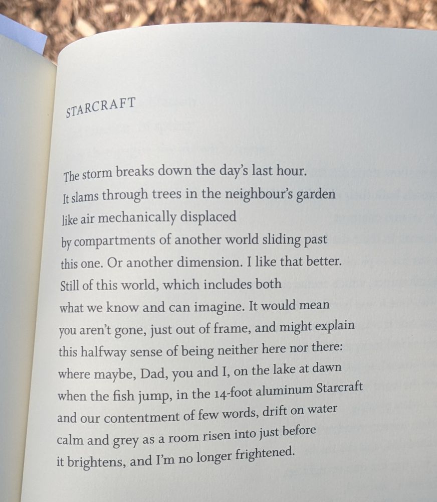 Photo of poem "Starcraft" by Karen Solie, from her collection Wellwater.
