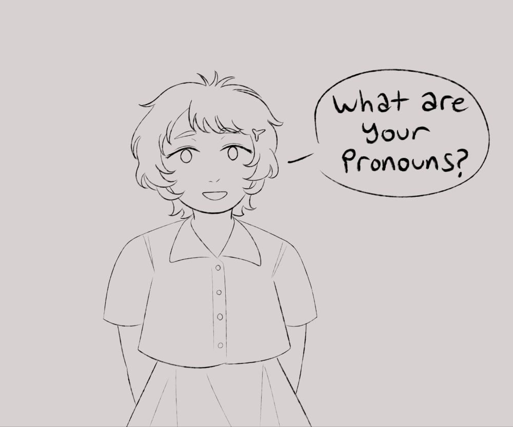 asako saying "what are your pronouns"