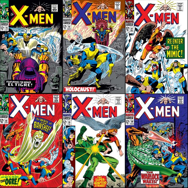 Uncanny X-Men #25-30 cover dated October 1966-March 1967.