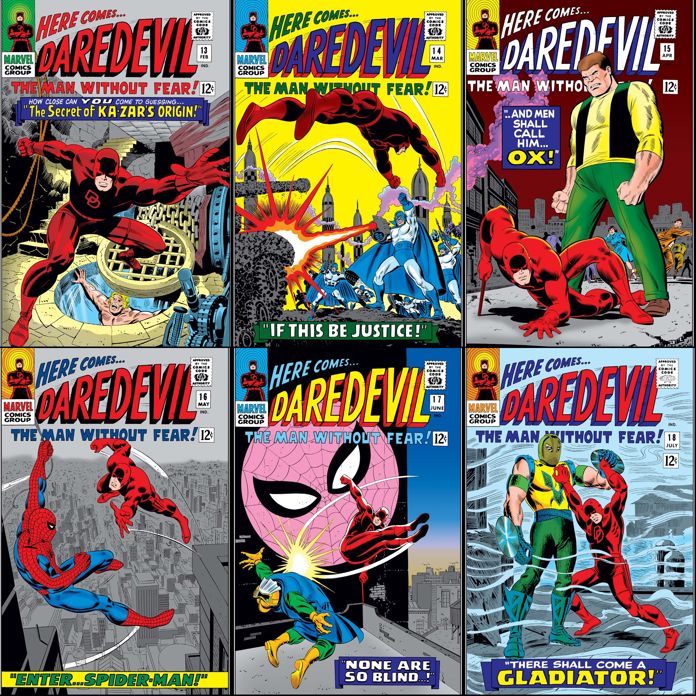 Daredevil #13-18 cover dated February-July 1966.