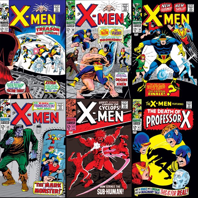 Uncanny X-Men #37-42 cover dated October 1967-March 1968.