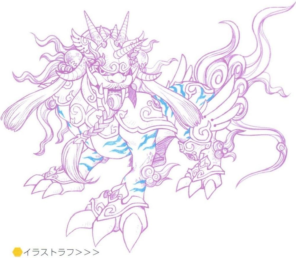 Seasarmon X sketch from the Digital Monster Artbook Ver. X