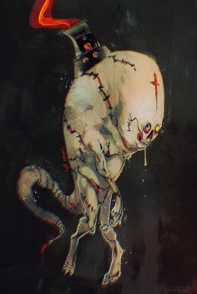 Digital painting of a homunculus