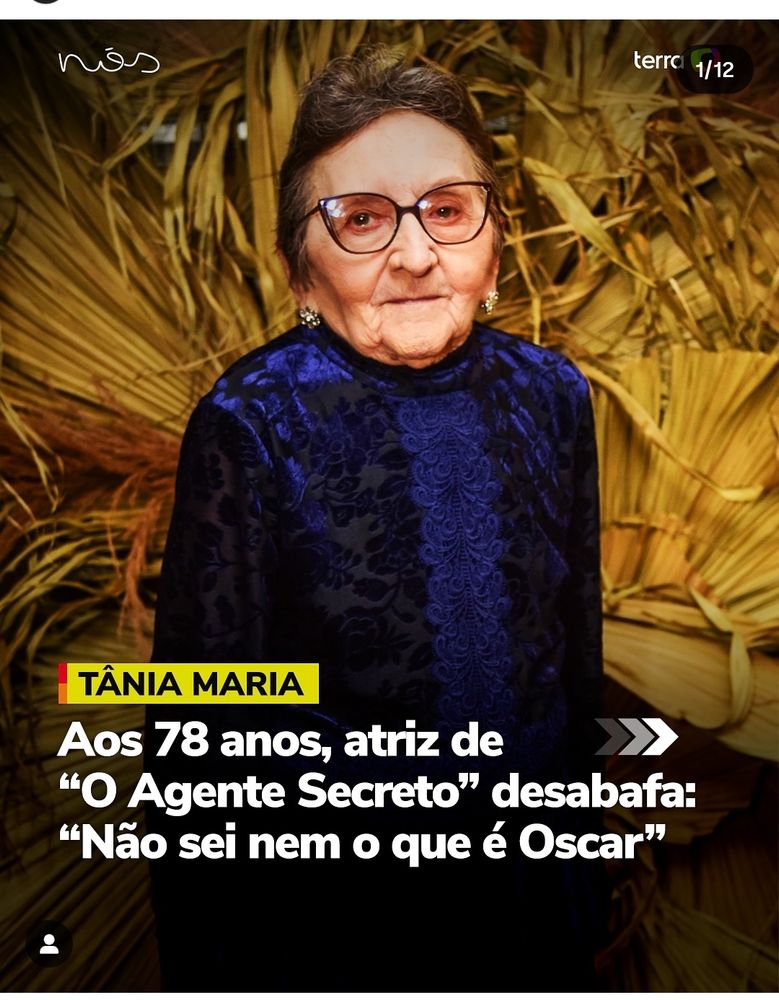 Tania maria, atriz de Agente Secreto, afirma não saber o que é oscar