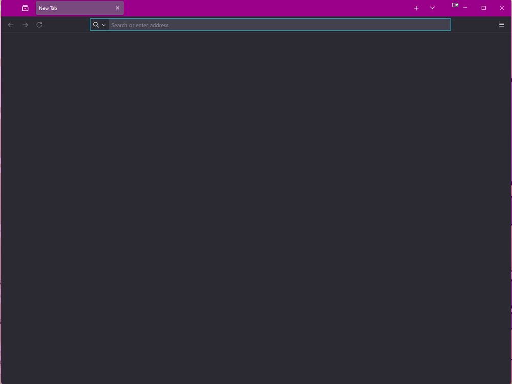 A blank waterfox window. Even the url bar is blank.