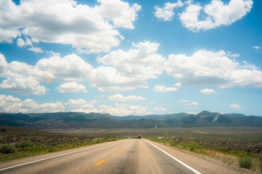 The dusty road towards Western Utah. 
