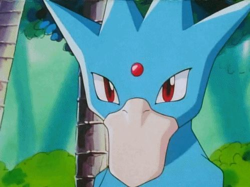 The Pokemon Golduck giving a thumbs up from the anime 