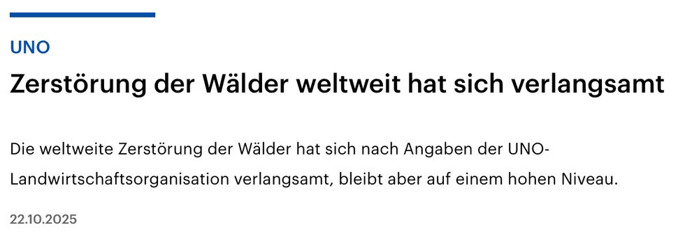 Screenshot aus DLF "UNO: Zerstörung der Wälder weltweit hat sich verlangsamt"