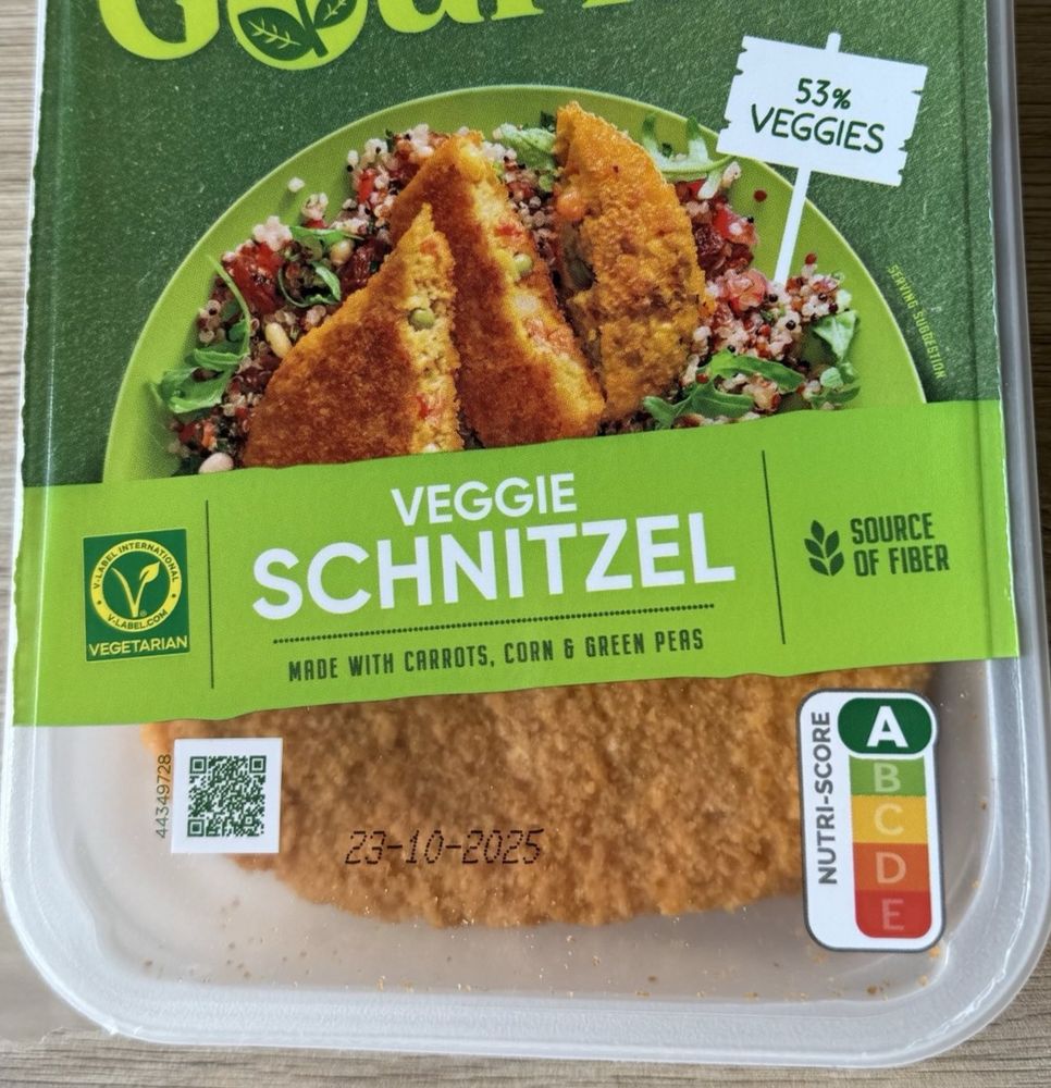 Bild Verpackung mit Aufschrift "Veggie Schnitzel"
