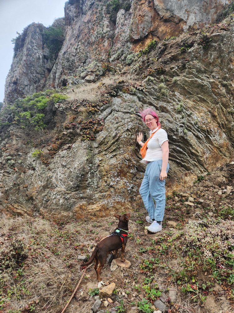 Cool geology along the way! And Dog!