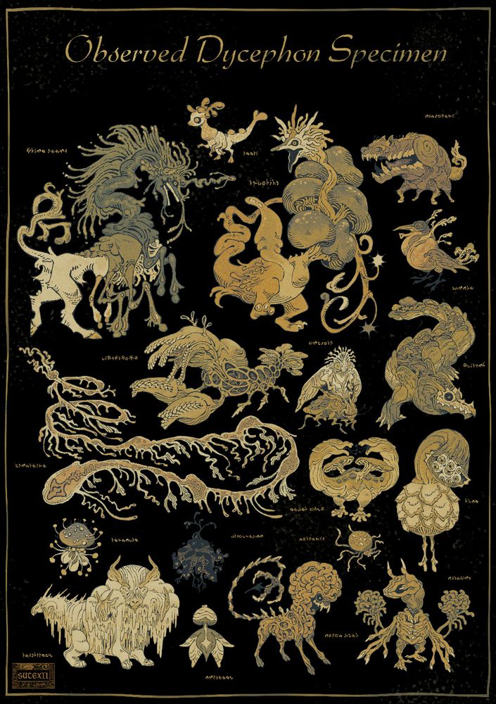 Character Design - various monsters based on mushrooms 