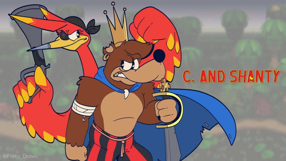 Banjo and Kazooie if they were pirates by the same C. And Shanty