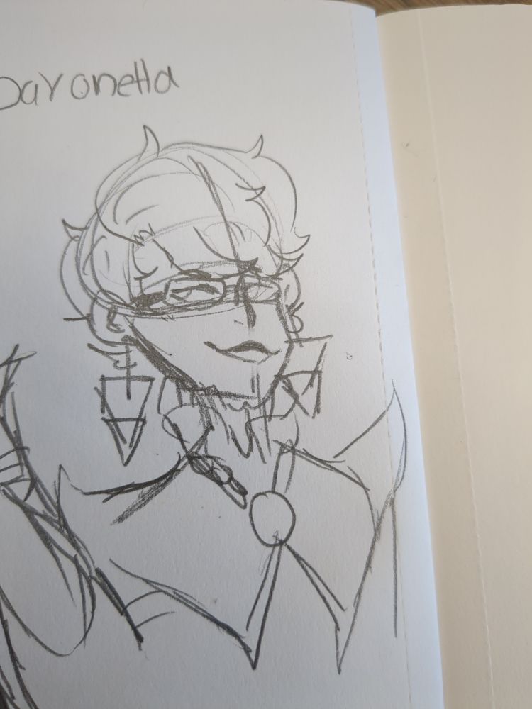 Sketch of Bayonetta smiling 