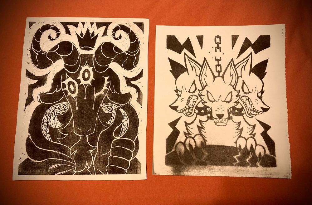 Lithograph prints from my art school days pre-dropout (2017-2019) 