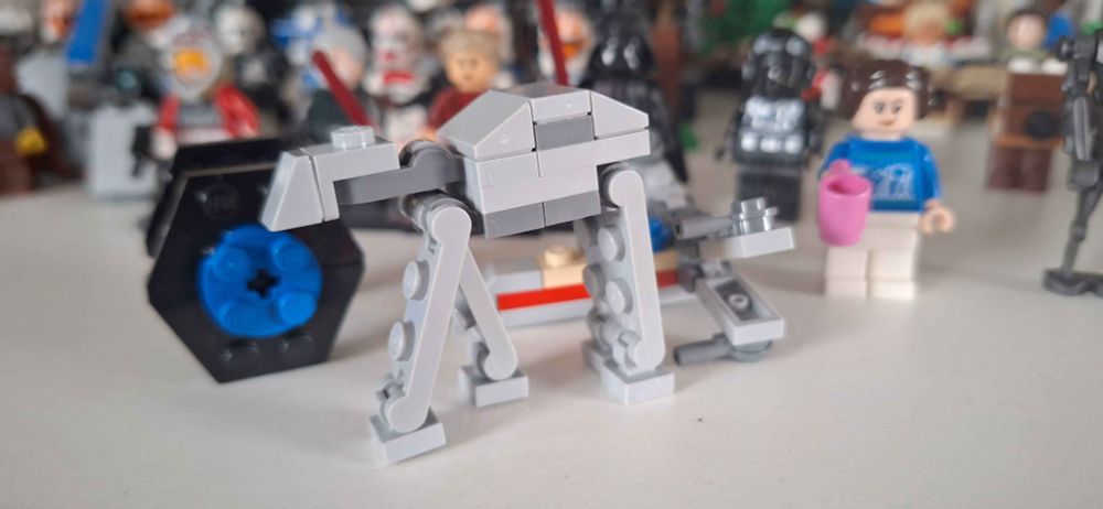A small Lego AT-AT from Star wars. 