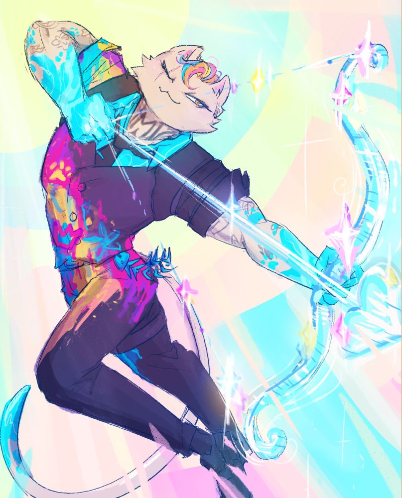 Street art Meowdas doing the Cupid's Arrow emote! Meowdas rly shot arrow through all of hearts didn't he 🥺💕