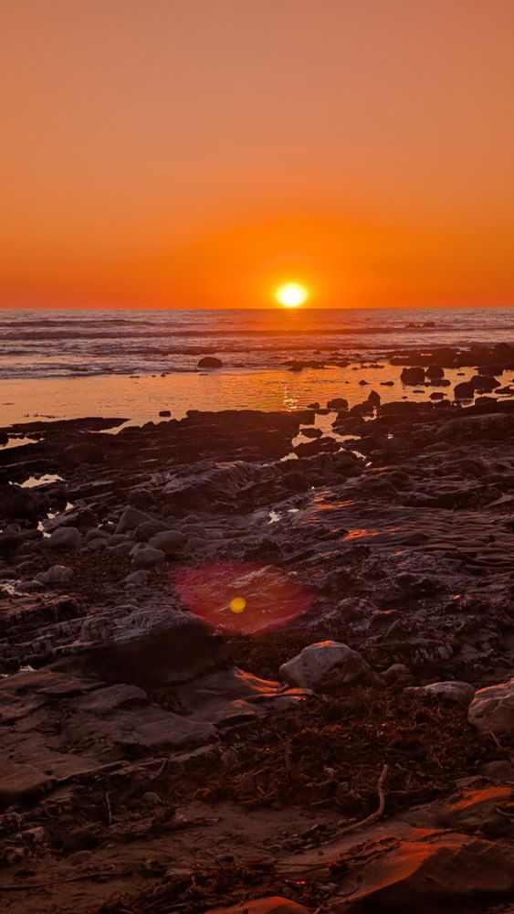 Sun going down over the Pacific Ocean in Southern California.