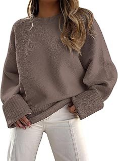 Women's Oversized Sweaters Fuzzy Chunky Warm Pullo