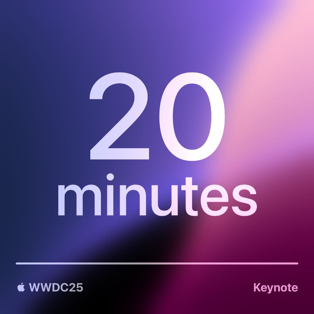 White text saying “20 minutes” on a blurred purple background.