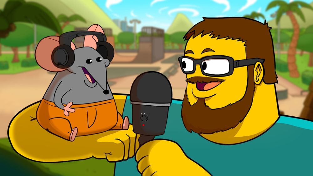 CordaRoy at the skate park being interviewed by Nathan (with no nose, apparently)
