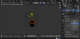 A blender screenshot of a potted plant.