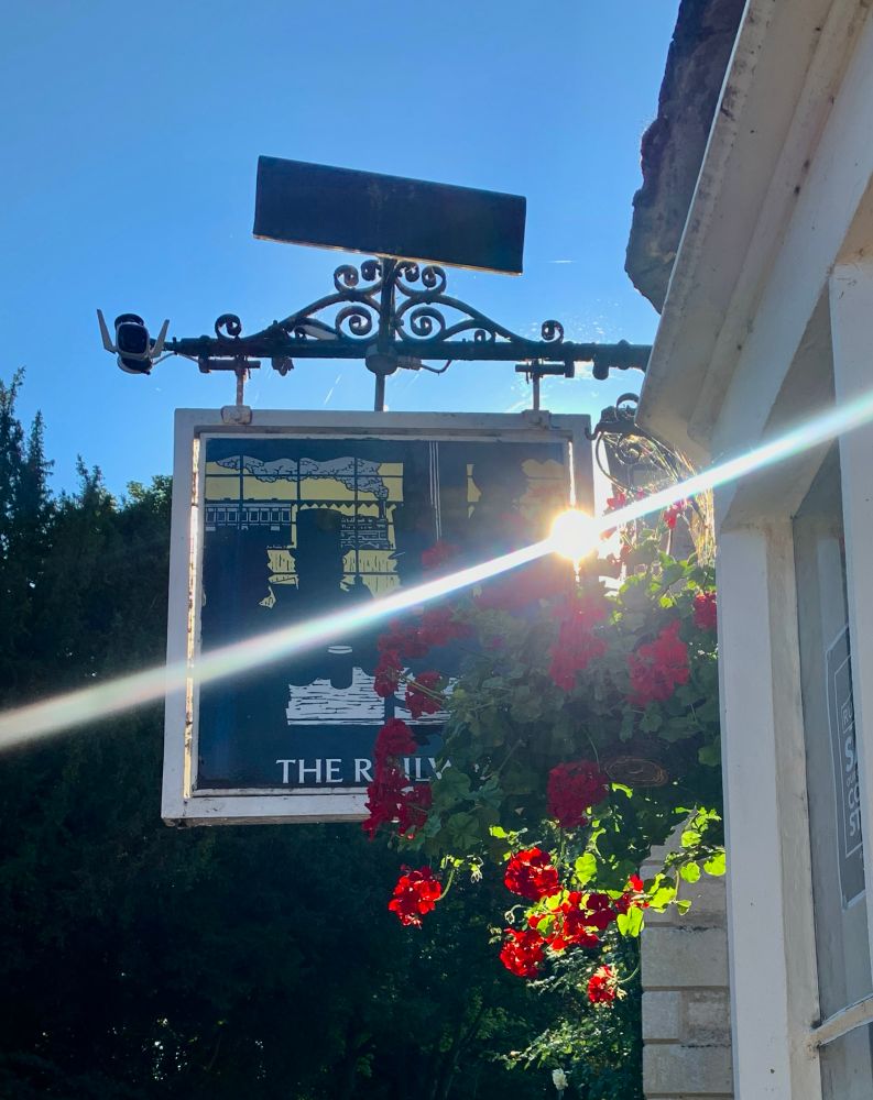 Swinging sign for The Railway in Ketton