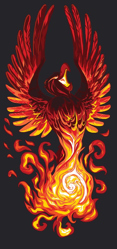 phoenix rising from a fireball