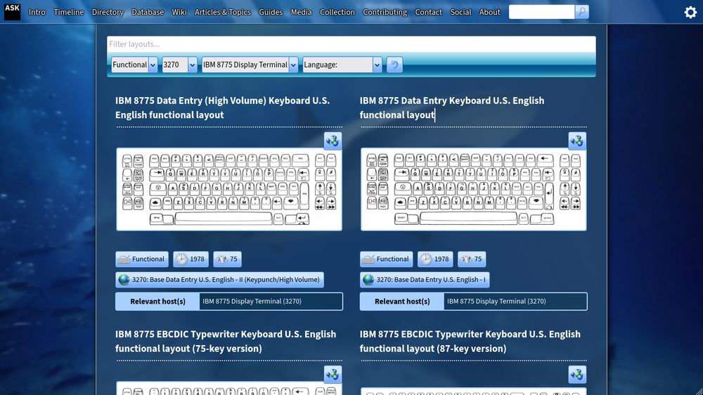 A screenshot of Admiral Shark's Keyboards' upcoming keyboard layouts page with the future Aero theme applied