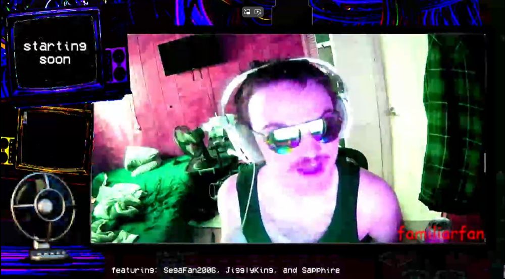 local streamer familiar fan gears up in his gamer attire